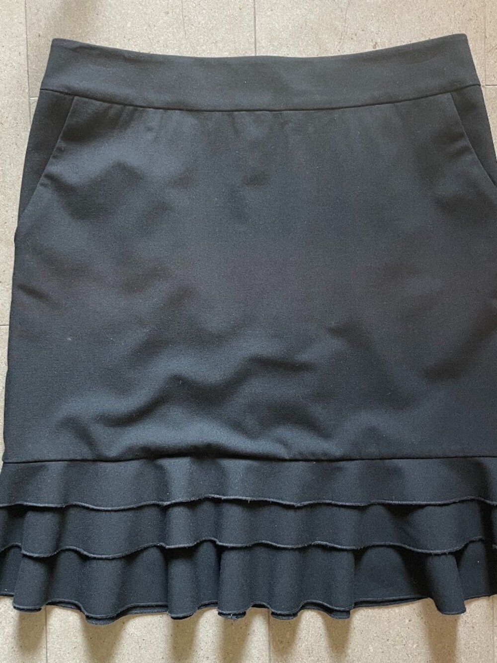 Flirty Pink Tartan Black Skirt with Bottom Ruffles-Size 8
